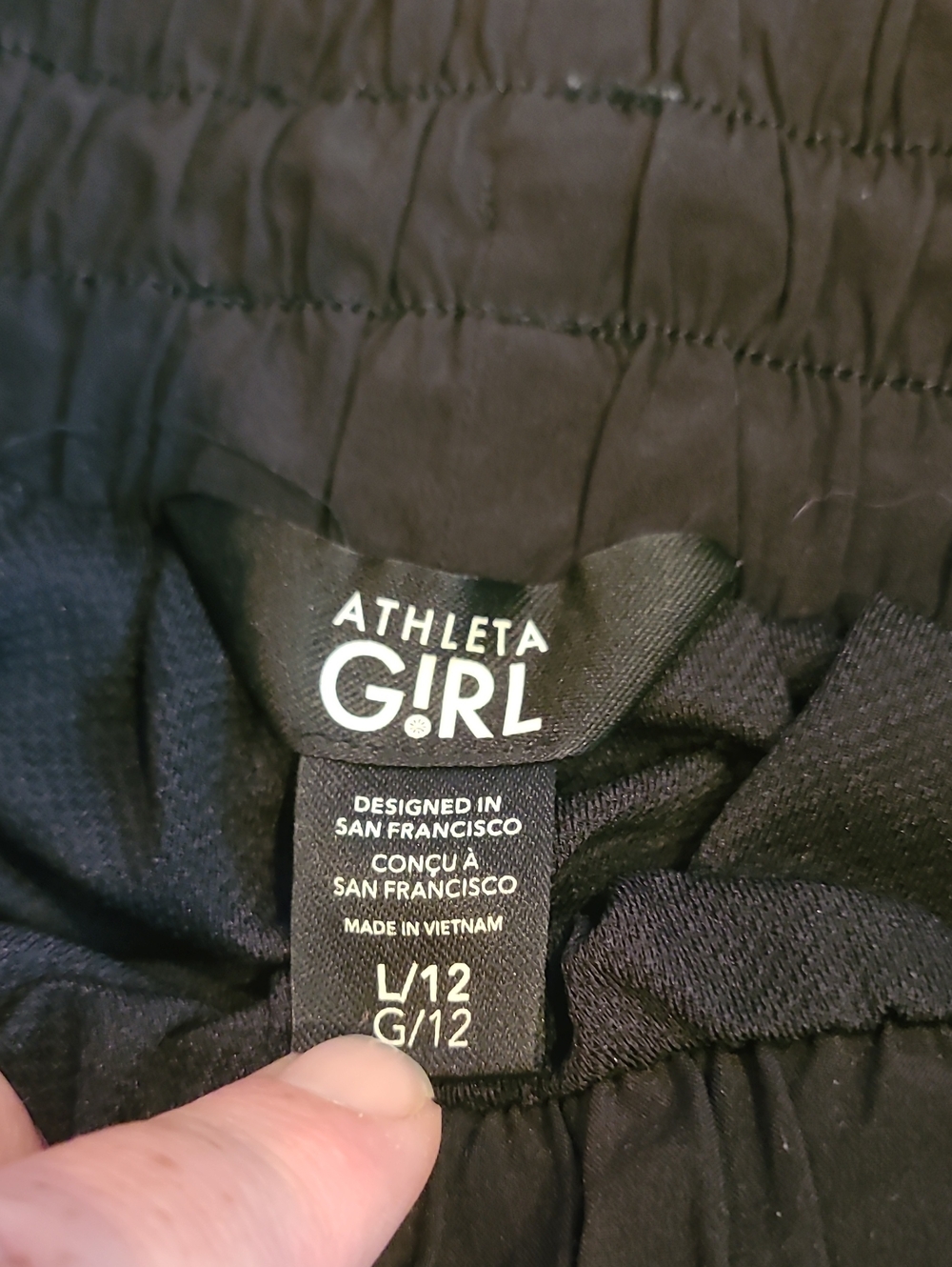 Athleta Girl Black lightweight Joggers, L/12. - Picture 3 of 5